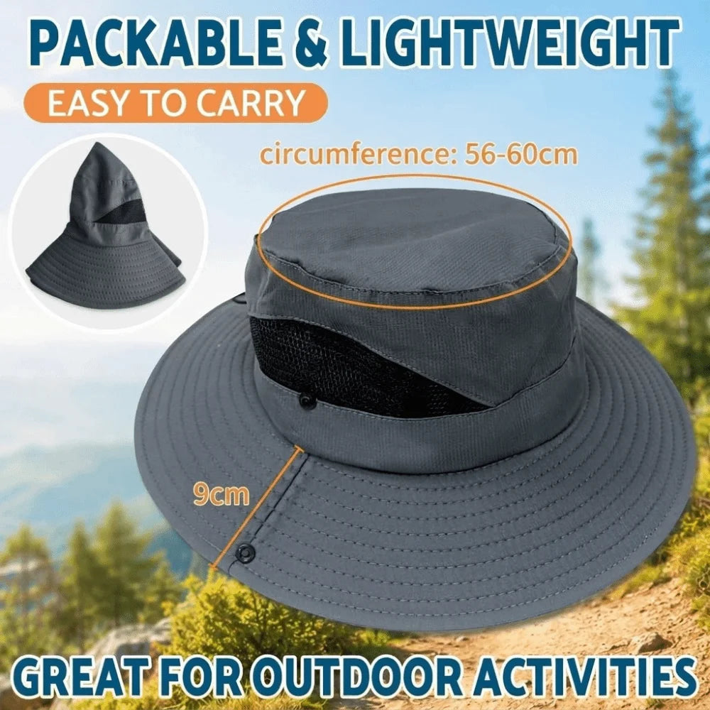Wide Brim UV Bucket Hat – Breathable Mesh Sun Hat Unisex Wide Brim Sun Hat Nixie