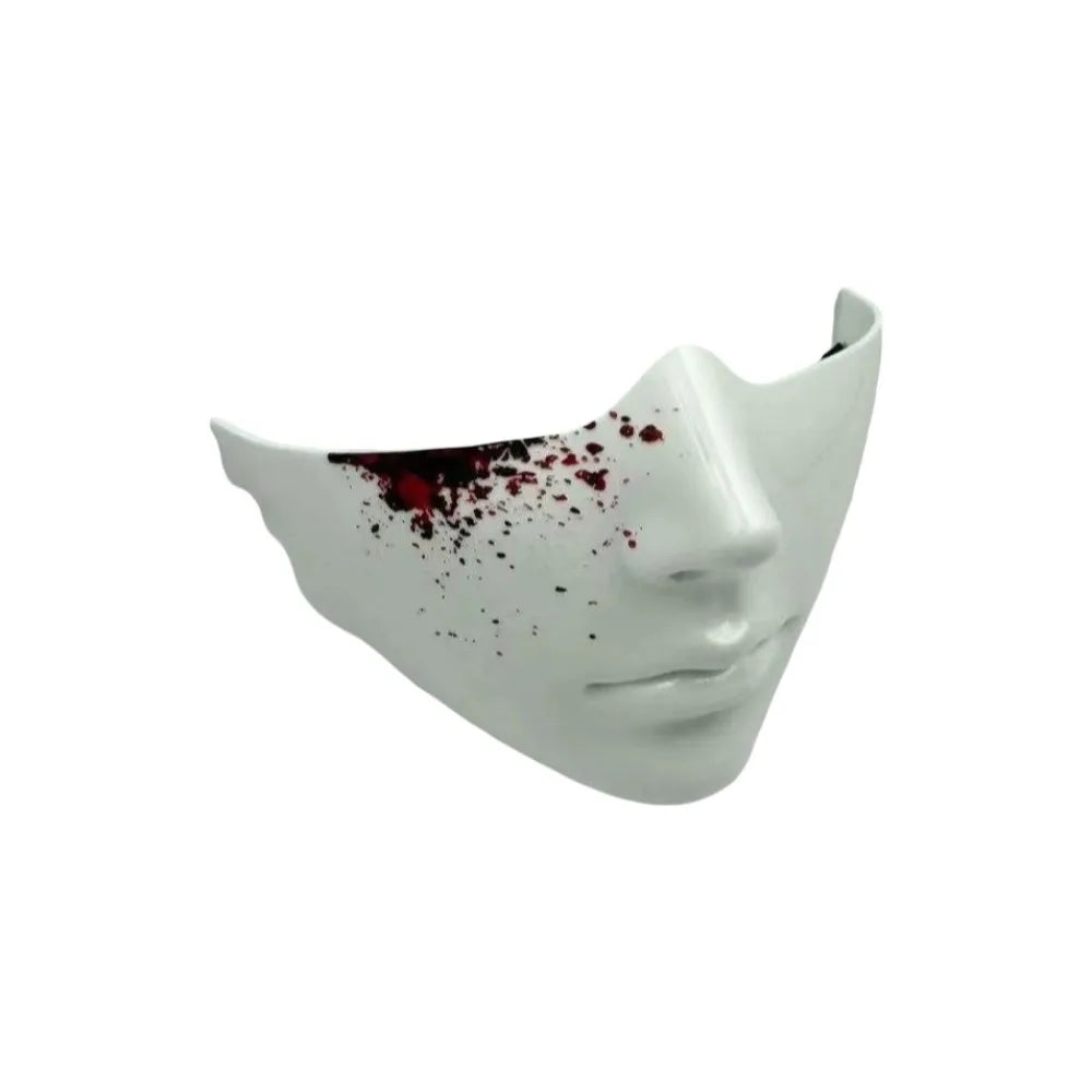 Glossy Black Half Face Mask | PVC Cosplay Masquerade Mask Cosplay Face Mask Nixie Style 3