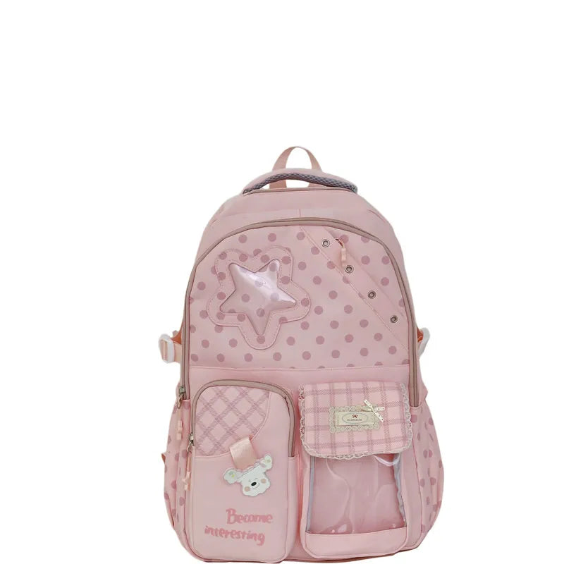Korean Style Cute Polka Dot Backpack for Girls & Women