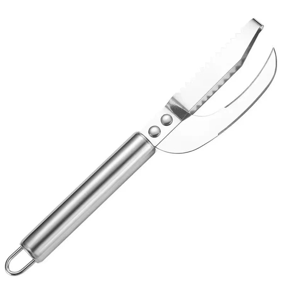 2-in-1 Stainless Steel Fish Scaler & Cutter Kitchen Tool Fish Cleaning Tool Nixie black