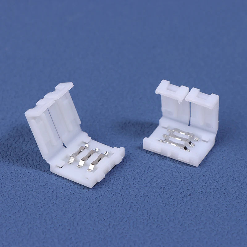 10Pcs Solderless LED Strip Connectors 8mm 10mm 2/3/4 Pin RGB LED Strip Connector Nixie