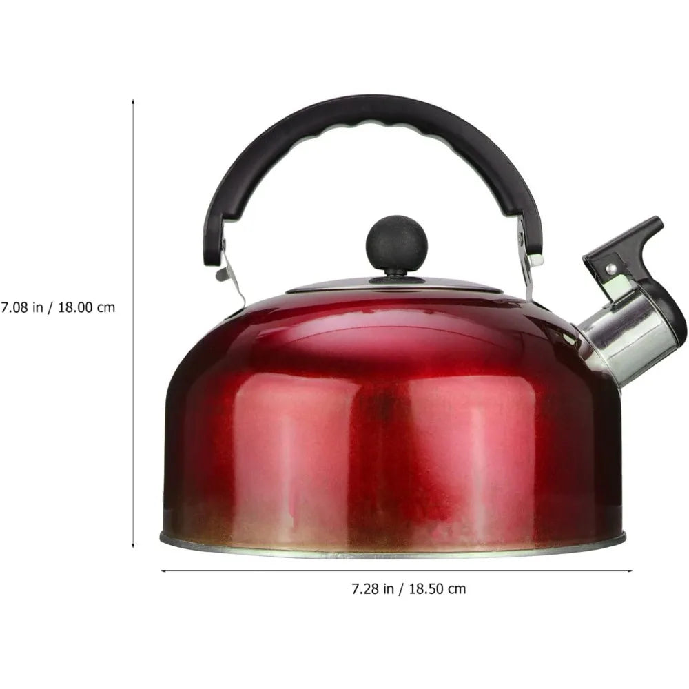 3L Stainless Steel Whistling Camping Kettle | Ergonomic Handle Stovetop Whistling Kettle Nixie