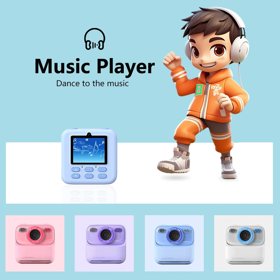 Kids Instant Print Camera 1080P HD Dual Lens Selfie Digital Kids Instant Camera Nixie