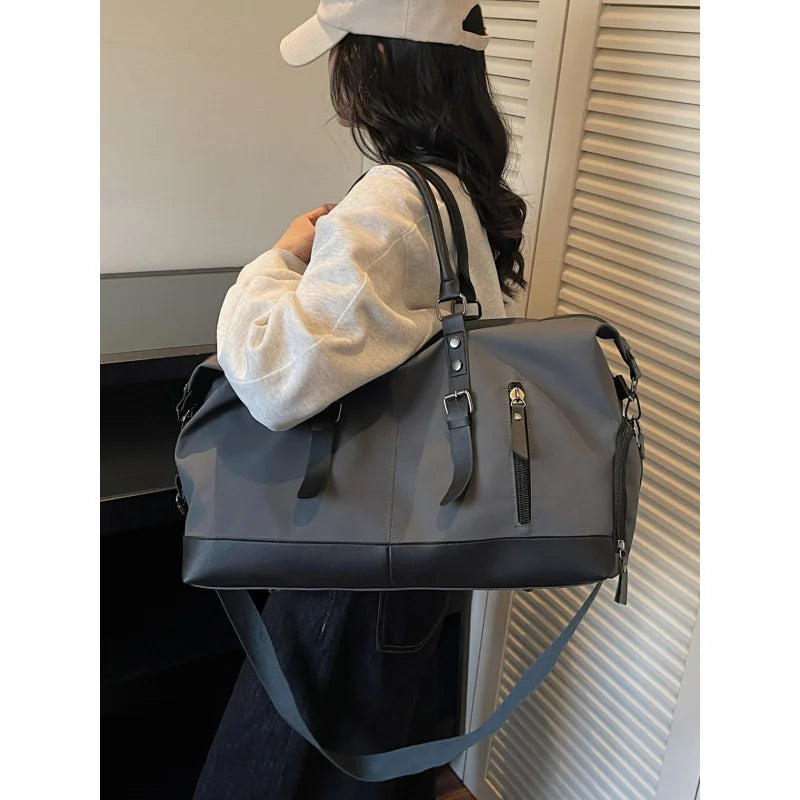 Large-Capacity PU Travel Duffle Bag – Lightweight Weekend Bag Travel Duffle Bag Nixie