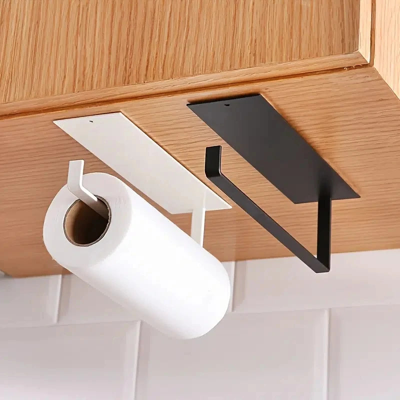 No-Drill Carbon Steel Paper Towel Holder & Kitchen Storage Rack Paper Towel Holder Nixie