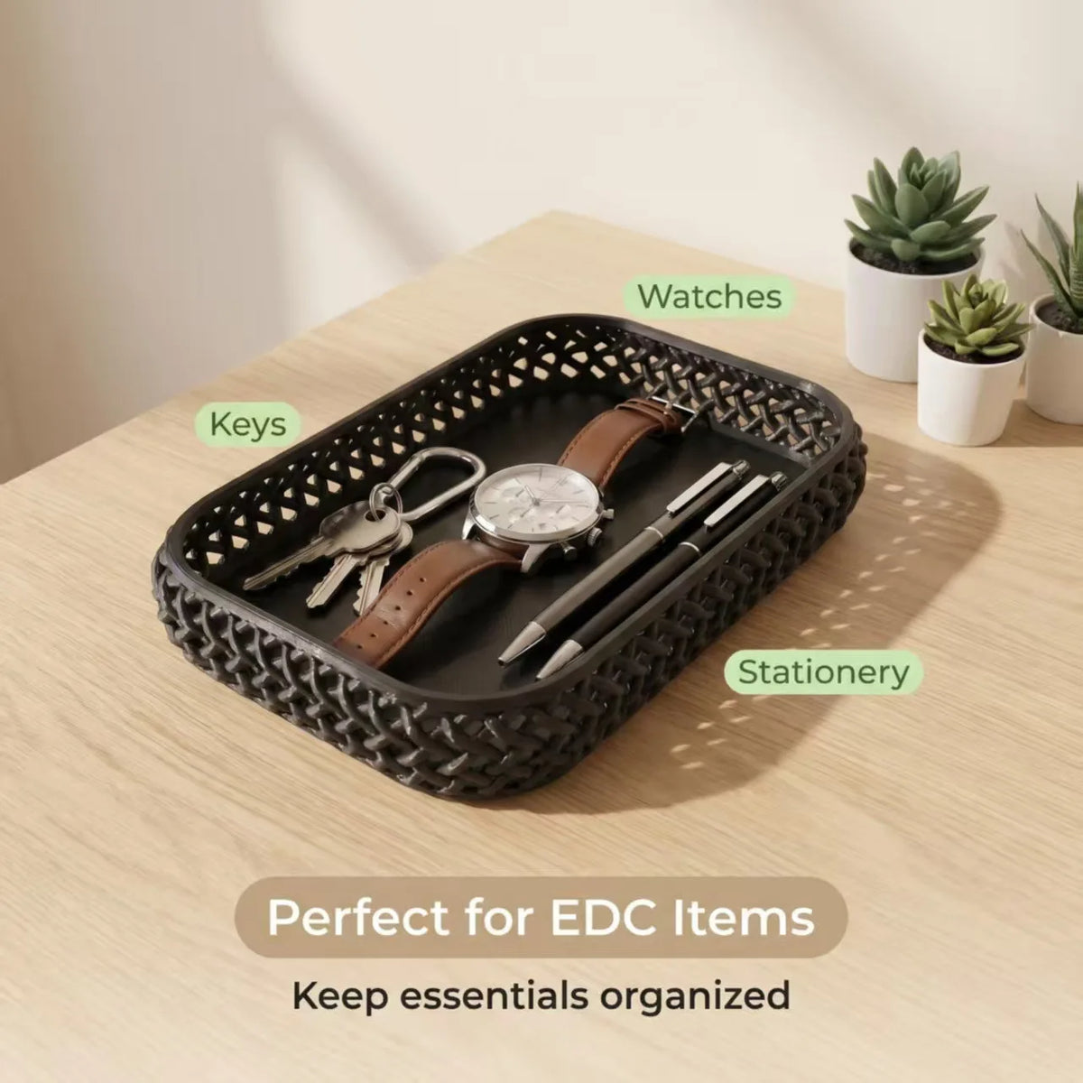Hollow Woven Desktop Storage Tray | Nordic Minimalist Organizer Desktop Storage Tray Nixie