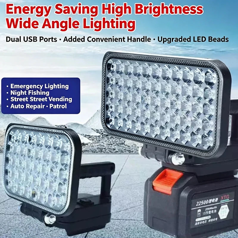 120W Rechargeable LED Work Light | Dual USB Portable Camp Lamp LED Work Light Nixie