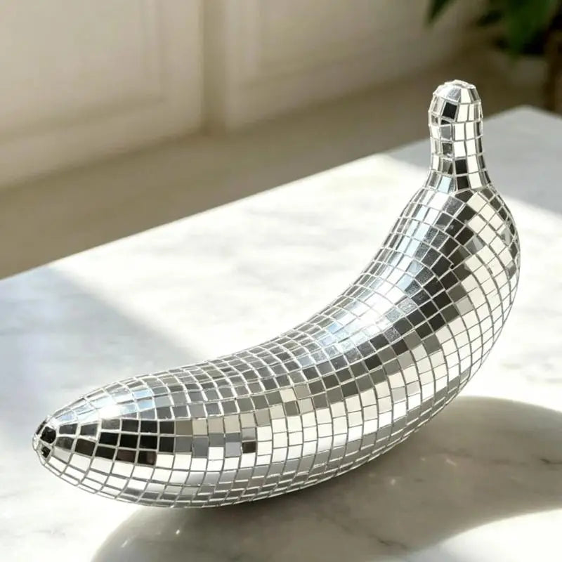 Banana Disco Ball Mosaic Ornament – Retro Home Decor Decorative Ornament Nixie
