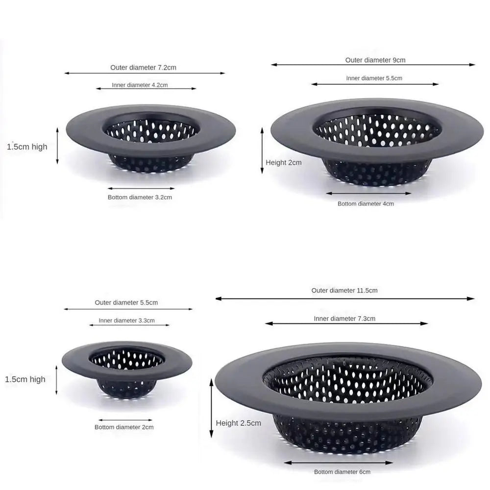Stainless Steel Sink Strainer Black Drain Filter – Anti-Clog Mesh Sink Drain Strainer Nixie