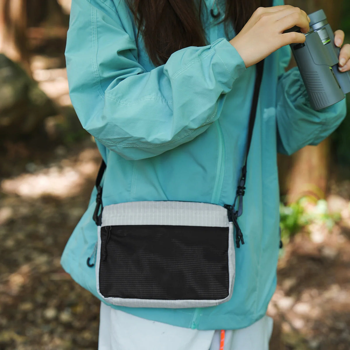 Color Block Crossbody Bag – Lightweight Cycling Shoulder Bag Crossbody Shoulder Bag Nixie BB-605-Gray Extra Large