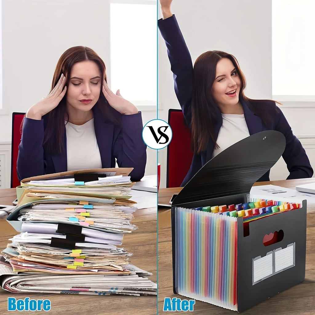 A4 Hanging Flip Organ File Bag – 13 or 25 Pocket Organizer Accordion File Organizer Nixie