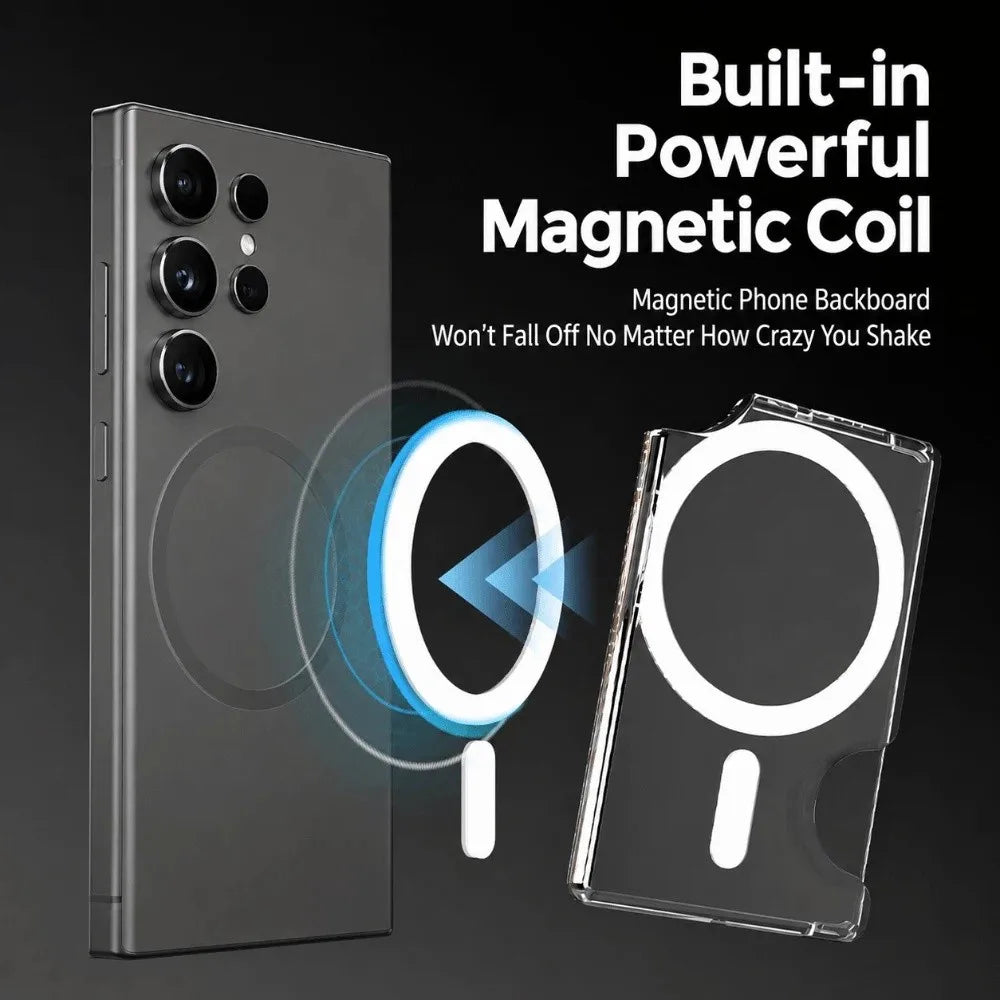 Transparent MagSafe Card Sleeve 2-Slot Magnetic Stand Wallet