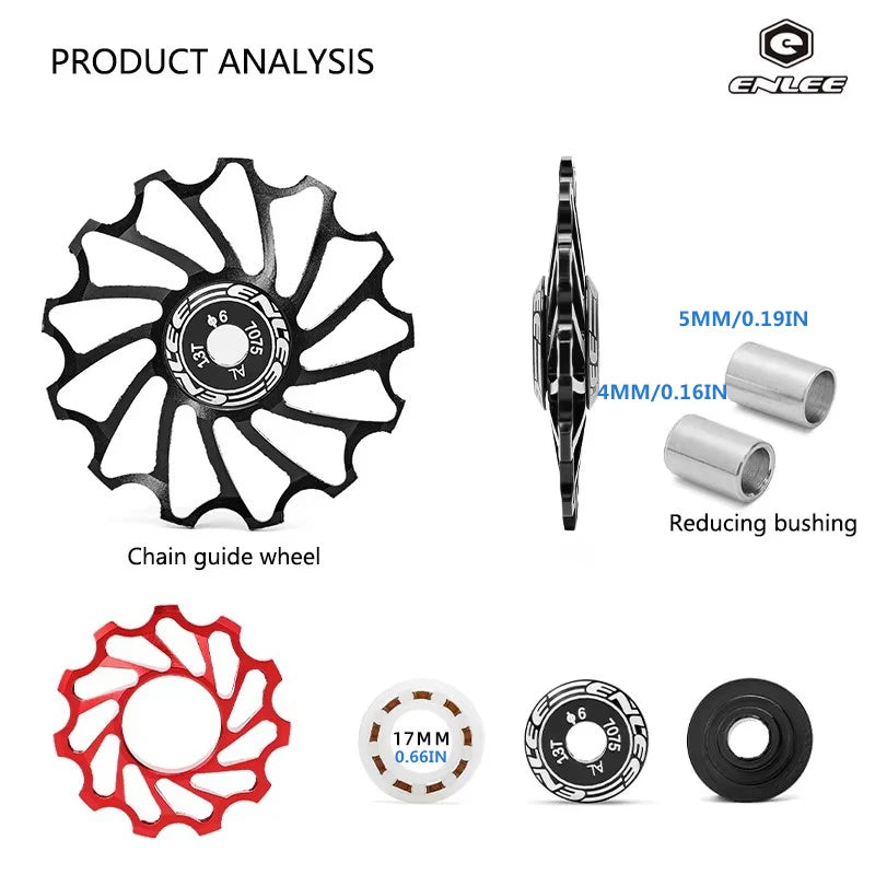 ENLEE 11T/13T Ceramic Bearing Jockey Wheel MTB Road Bike Derailleur Derailleur Jockey Wheel Nixie