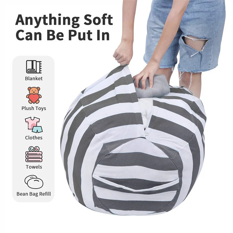 Fillable Animal Bean Bag Chair Cover | Zippered Canvas Storage