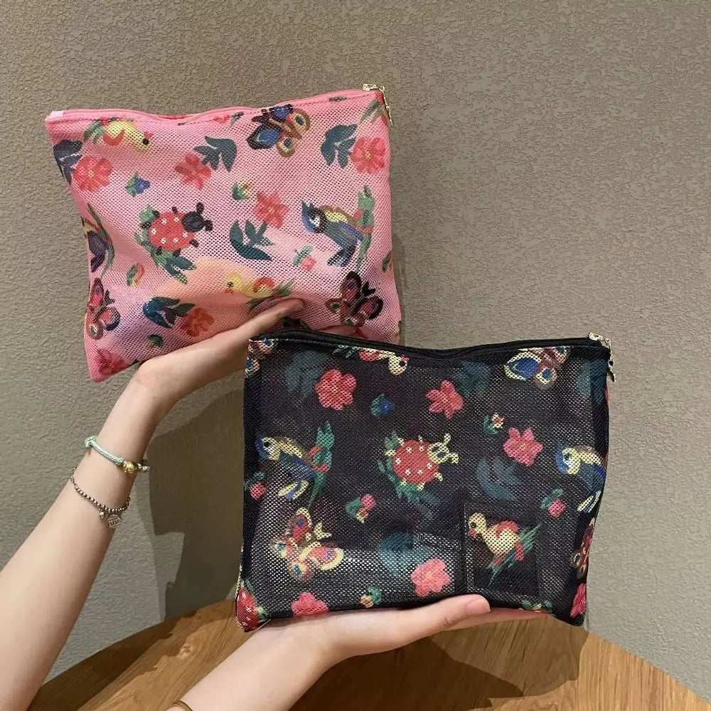 Japanese Style Large Makeup Storage Bag – Vintage Cartoon Print