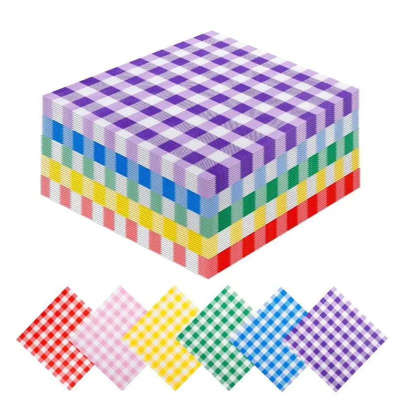 Gingham Disposable Paper Napkins 20 Sheets – Party Supplies Disposable Paper Napkins Nixie