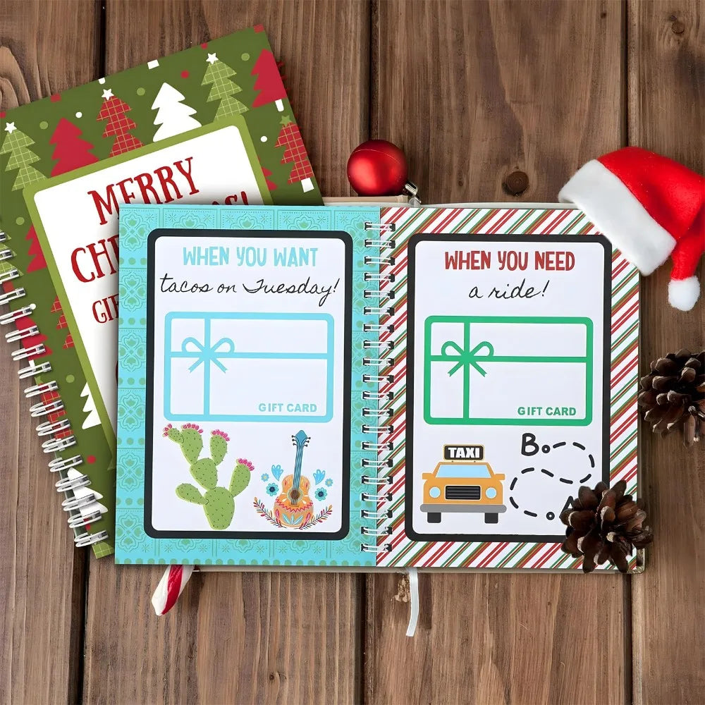 Spiral-Bound Christmas Gift Card Book – DIY Multicolor Paper Holiday Card Book Nixie