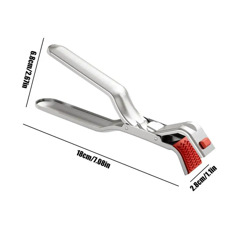 Stainless Steel Hot Plate Gripper Clip Tongs | Kitchen Bowl Holder Kitchen Gripper Tongs Nixie Light Grey