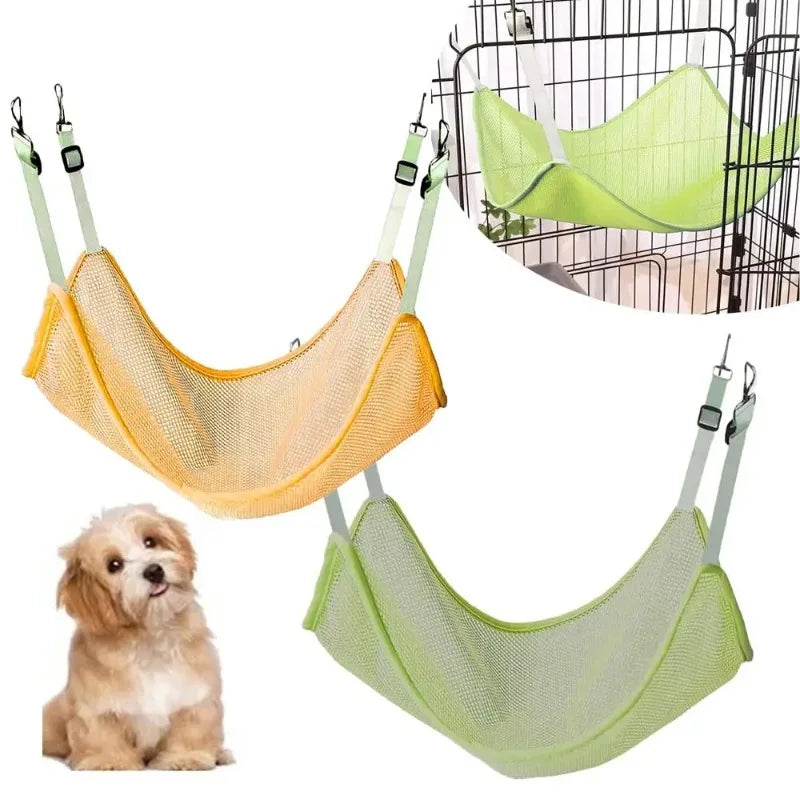 Breathable Mesh Pet Hammock Swing Bed – Adjustable & Hangable