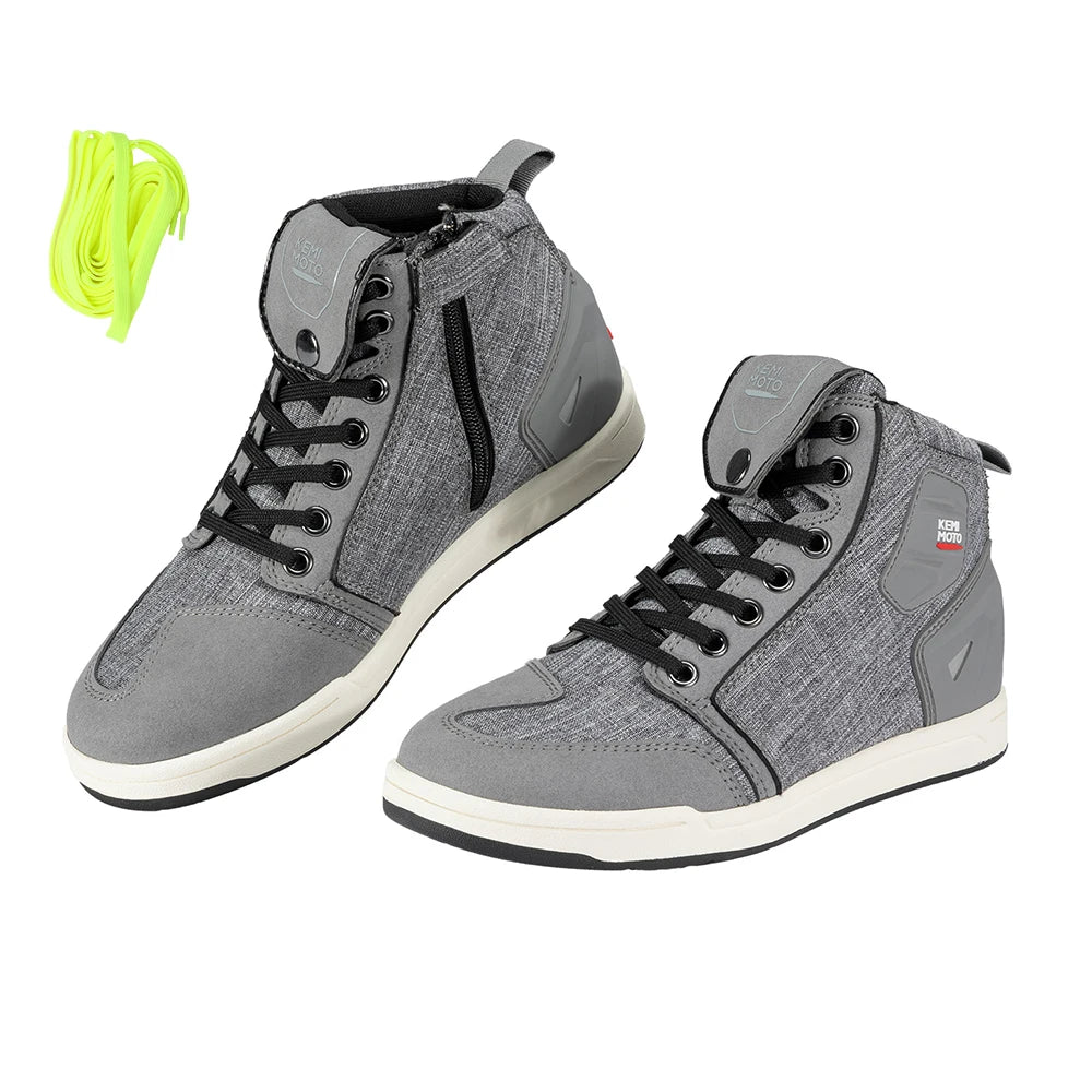 Men's Motorcycle Riding Shoes – Toe & Heel Protection Sneakers Motorcycle Riding Shoes Nixie Grey 41