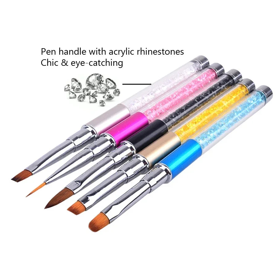 Nail Art Brush Pen – Rhinestone Metal Handle & Cap | Nixie Nail Art Brush Nixie
