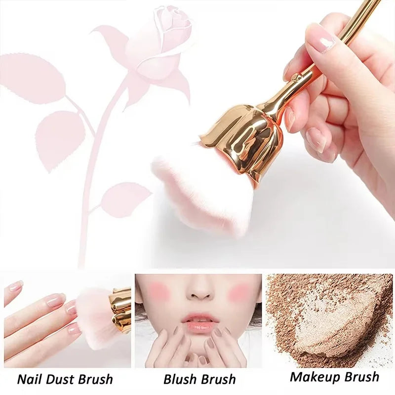 Gold Rose Flower Nail Art Brush – UV Gel & Manicure Tool Nail Art Brush Nixie