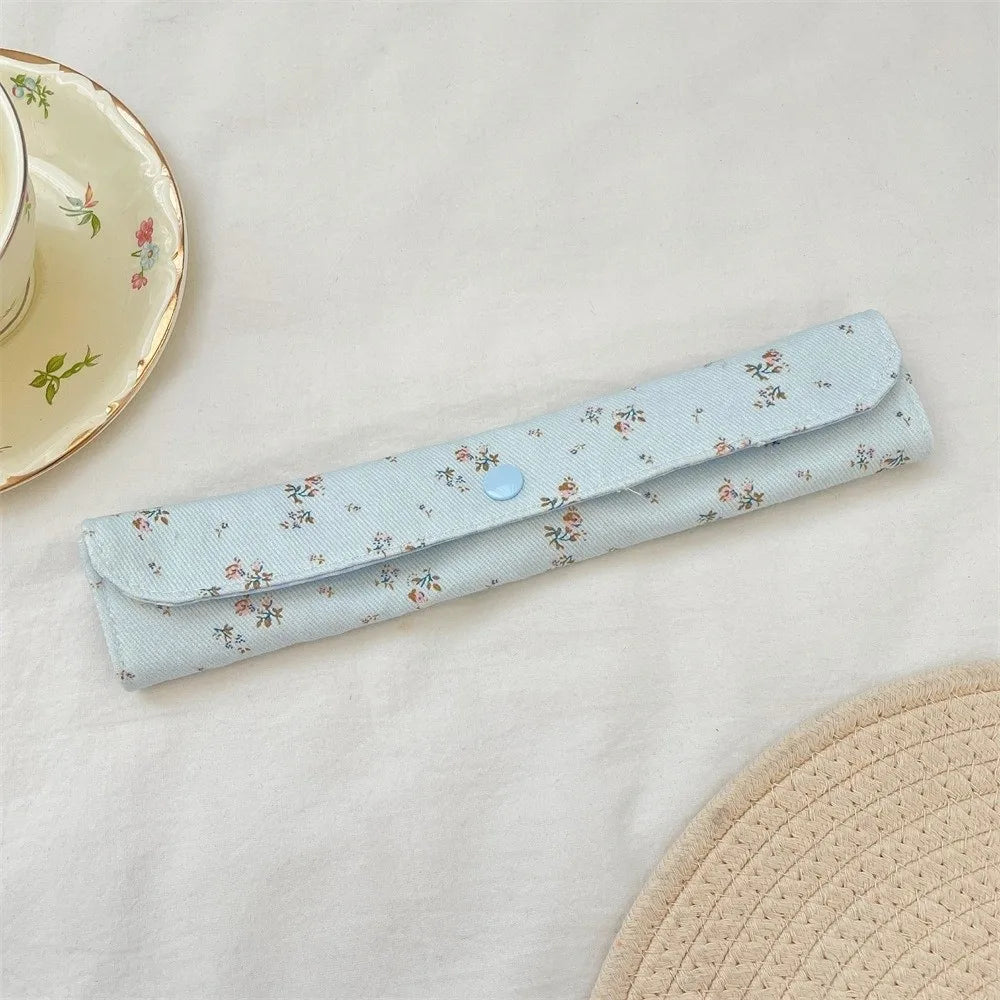 Floral Plaid Cutlery Organizer Bag – Portable Utensil Pouch