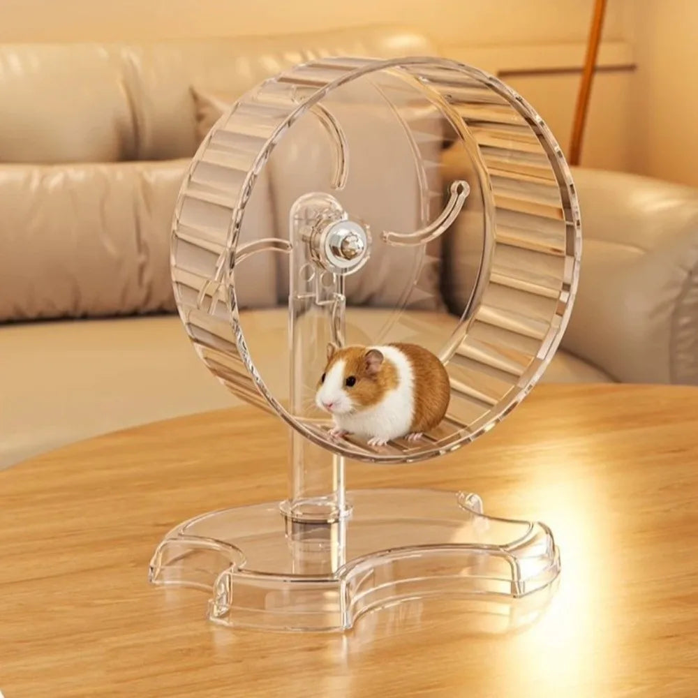 18cm Clear Hamster Running Wheel – Quiet & Height-Adjustable Pet Exercise Wheel Nixie