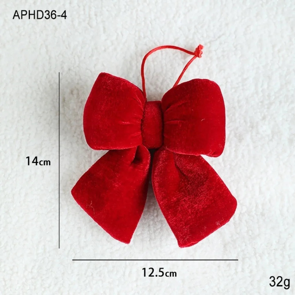 Velvet Bowknot Christmas Ornament – Hanging Bow Pendant