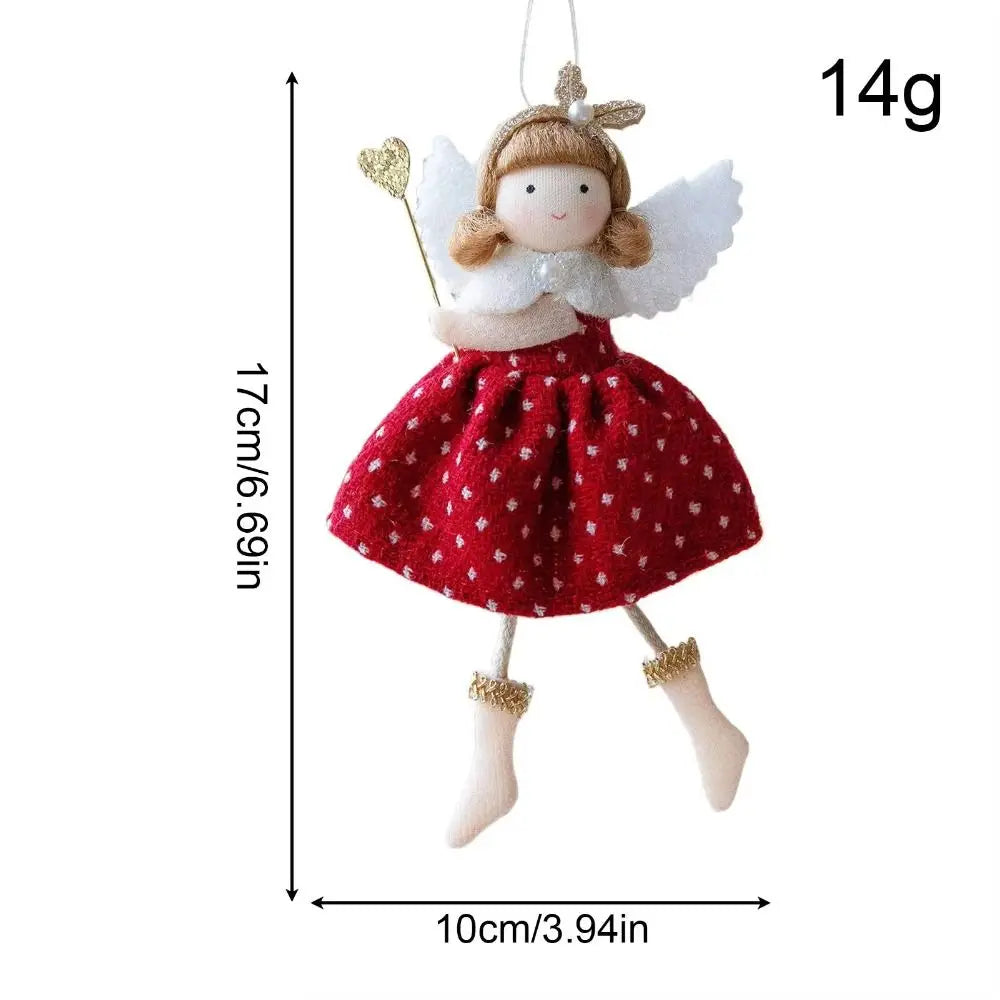 Cloth Angel Girl Christmas Ornament Pendant – Red White Grey Christmas Ornament Nixie