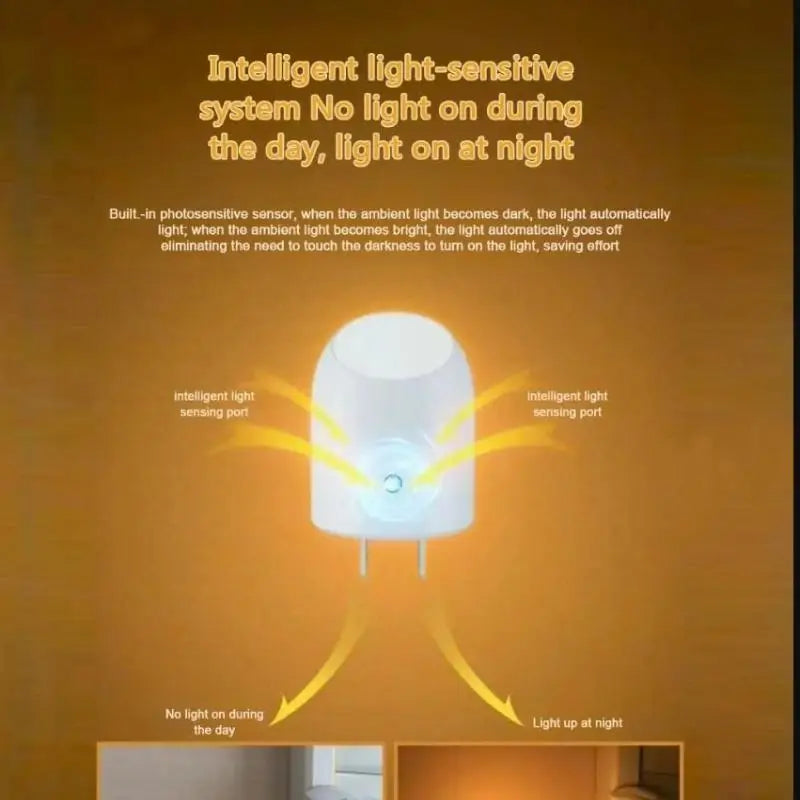 2PCS Auto Sensor LED Night Light for Kids & Nursery – 5V LED Night Light Nixie