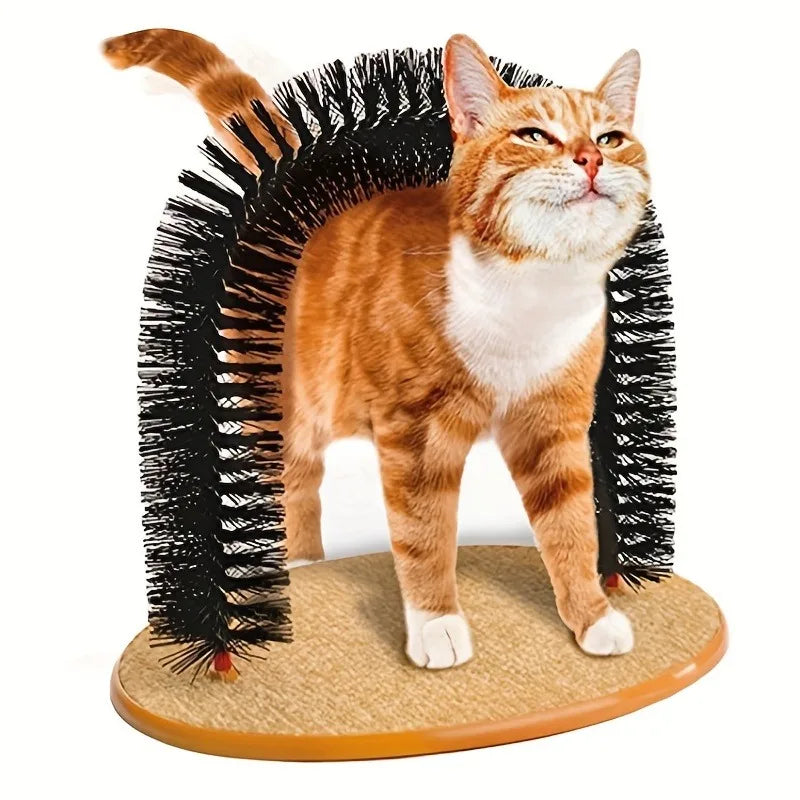 Cat Arch Self-Grooming Brush & Scratching Pad – Interactive Toy Cat Grooming Toy Nixie