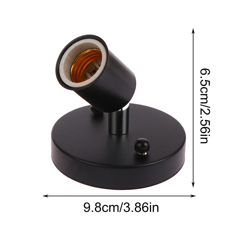 E27 Lamp Socket Holder 180° Adjustable Screw Bulb Adapter