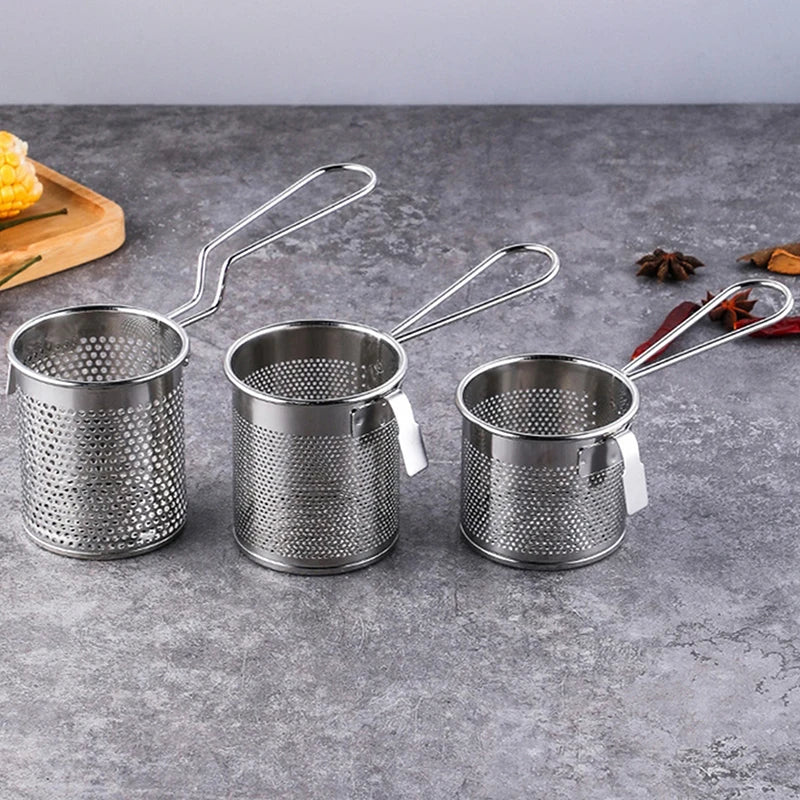 304 Stainless Steel Frying Basket & Mesh Colander Strainer Mesh Colander Strainer Nixie
