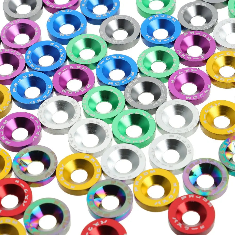 10PCS Aluminum M6 Decorative Screw Washers for Scooter Handlebar Scooter Screw Washers Nixie