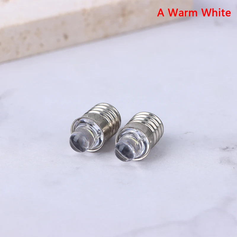 2pcs E10 LED Replacement Bulb DC 3V 6V Flashlight Torch Lamp