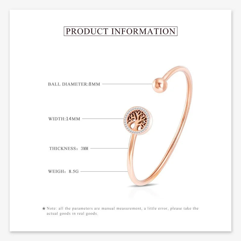 Tree of Life Adjustable Crystal Zircon Bracelet for Women