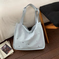 Korean-Style Women's Large Capacity Commuter Shoulder Bag Women's Shoulder Bag Nixie Blue (Without Charm)