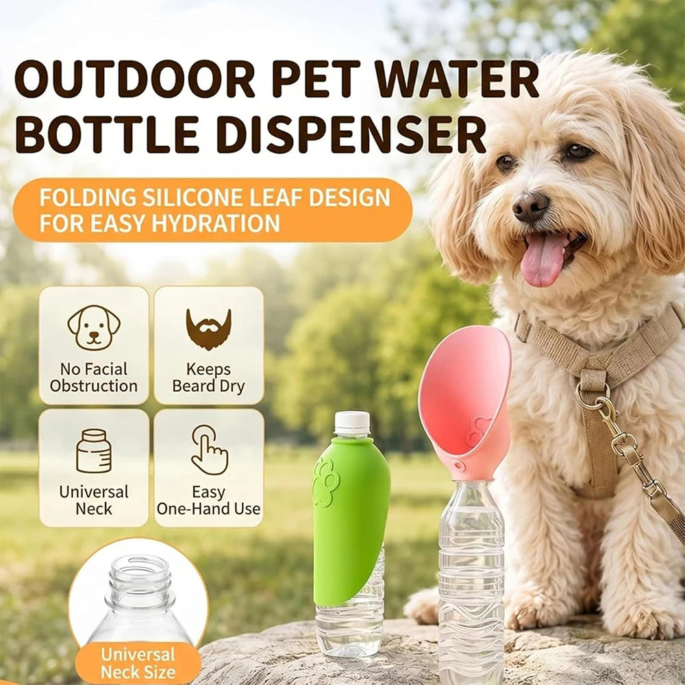 Portable Dog Water Bottle Adapter – Foldable Silicone Pet Bowl Pet Water Dispenser Nixie