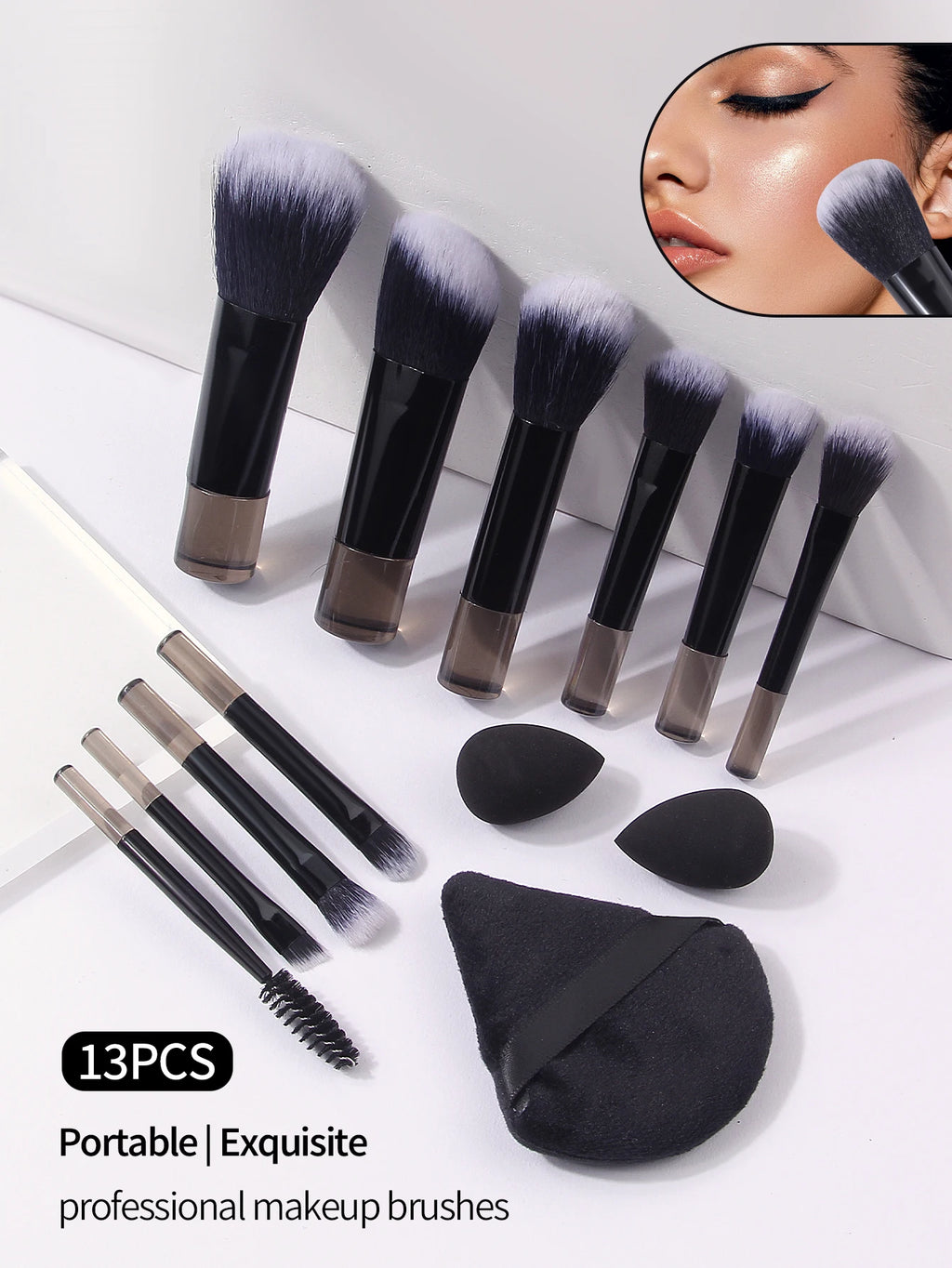 13-Piece Makeup Brush Set – Foundation, Eyeshadow & Blush Makeup Brush Set Nixie