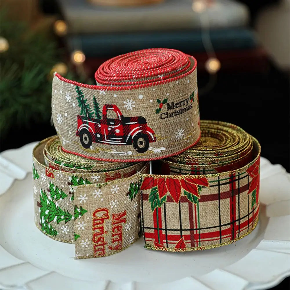 Christmas Red Burlap Ribbon 2M – DIY Festive Craft Ribbon Craft Ribbon Nixie