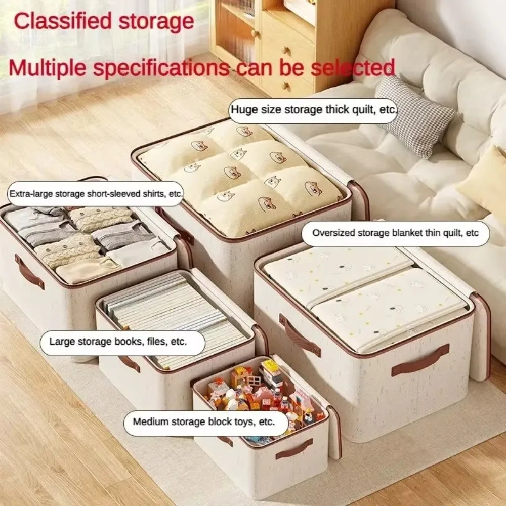 Large Dustproof Clothes Storage Box with Lid – Foldable Organizer