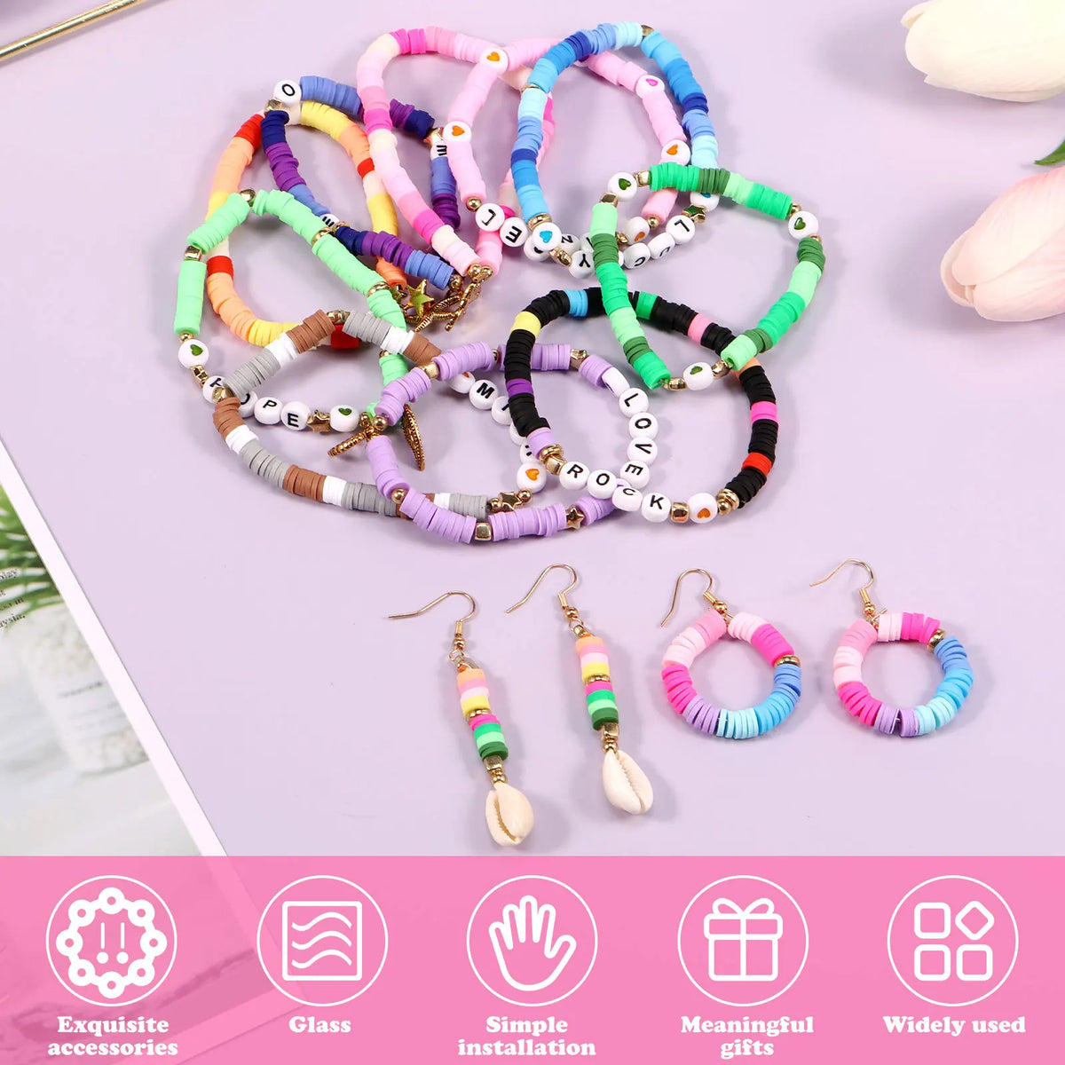 Clay Beads Bracelet Making Kit – 7800+ Pcs, 60 Colors DIY Bead Craft Kit Nixie