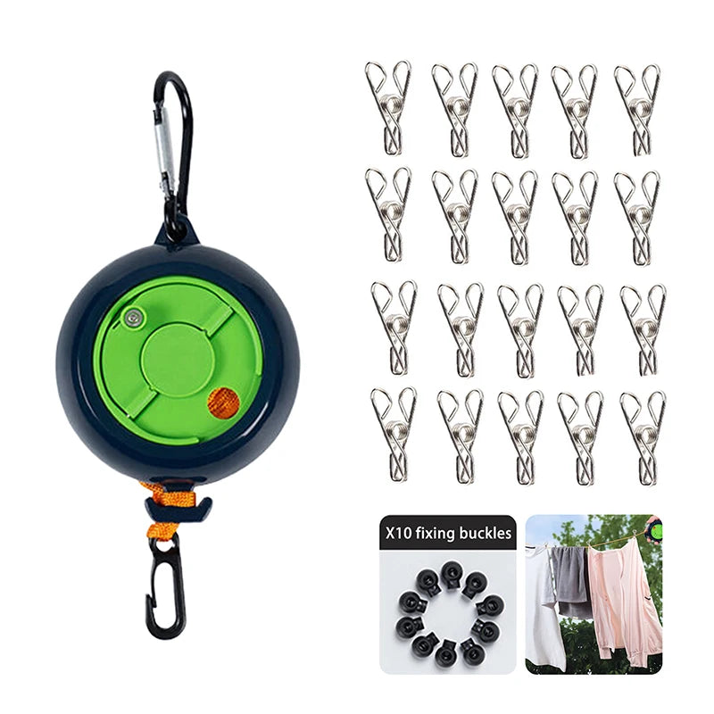 Portable Travel Clothesline 33ft Adjustable Laundry Drying Rope