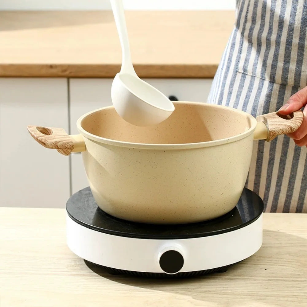 Nonstick Aluminum Stock Pot with Lid & Stay-Cool Handle Nonstick Stock Pot Nixie