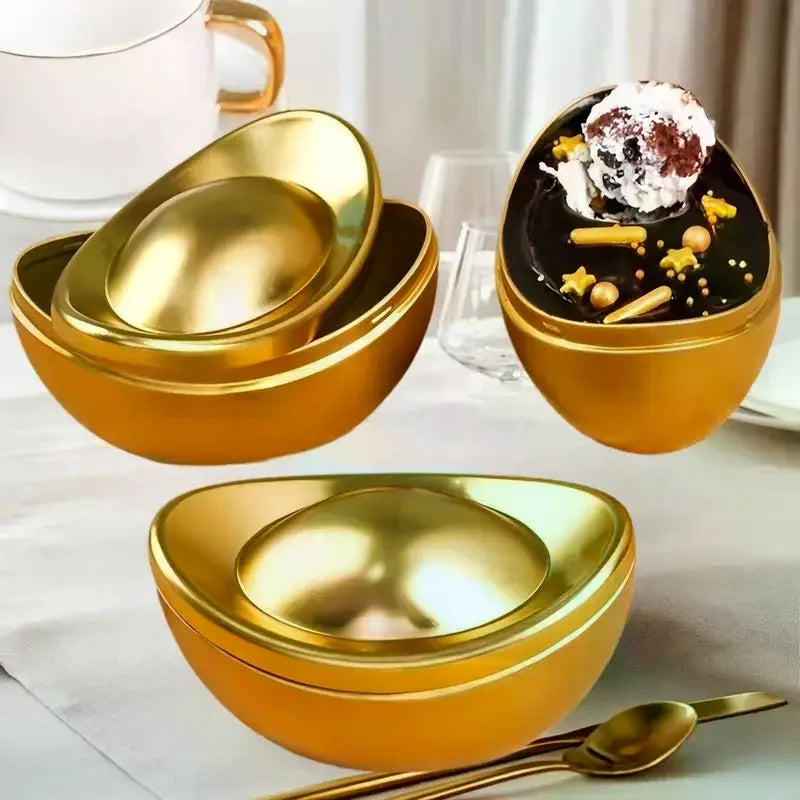 Ingot Shaped Tinplate Candy Box with Lid – Gift Container Decorative Tin Box Nixie