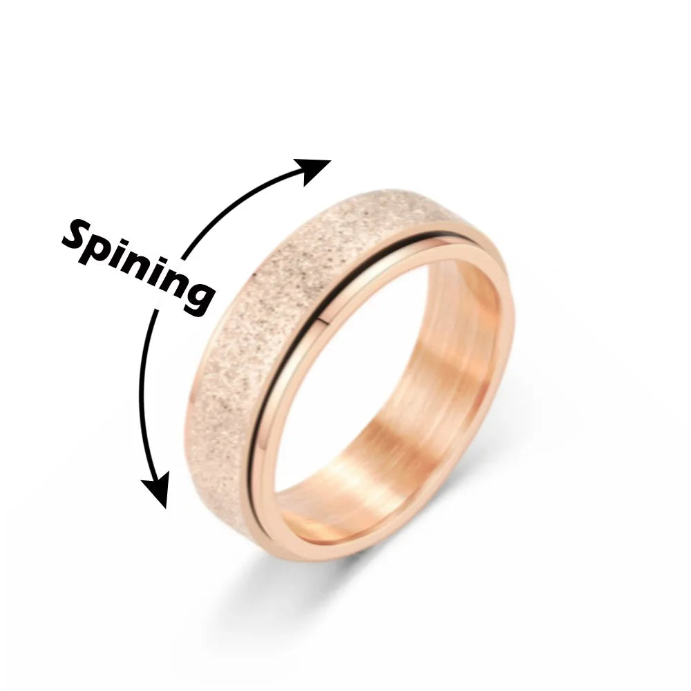 6mm Spinner Ring Stainless Steel Rotatable Band – Unisex Spinner Ring Nixie green 8