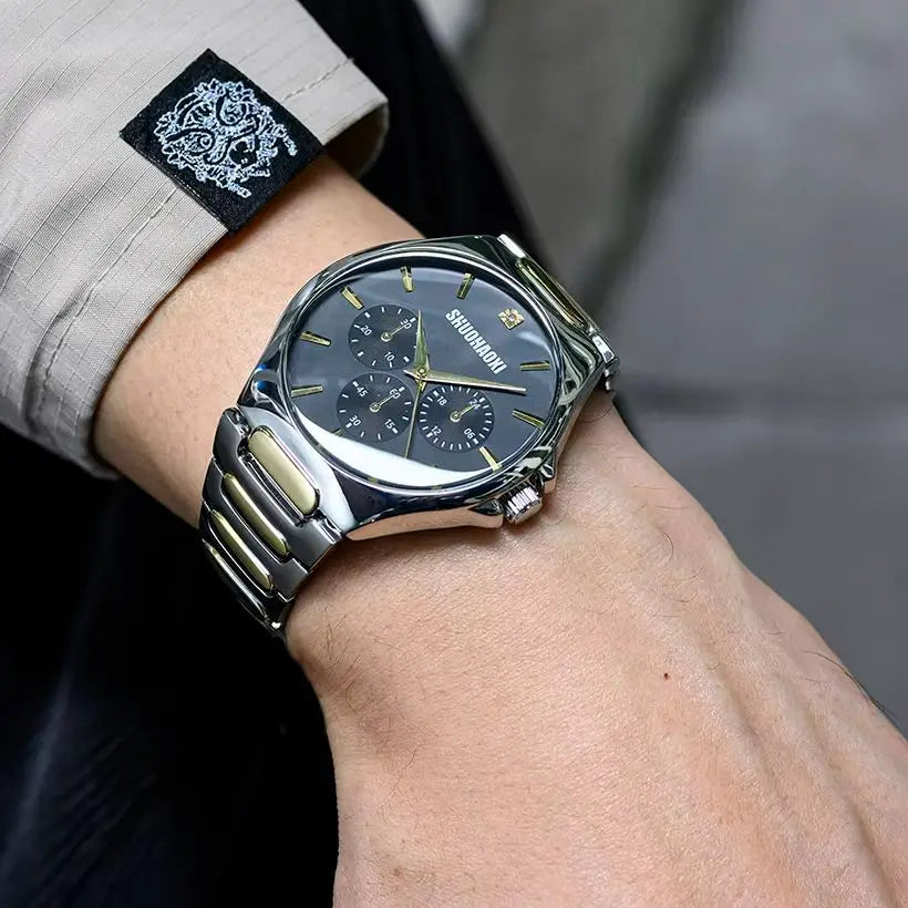 REBIRTH Men's Stainless Steel Quartz Watch – Waterproof Men's Quartz Watch Nixie