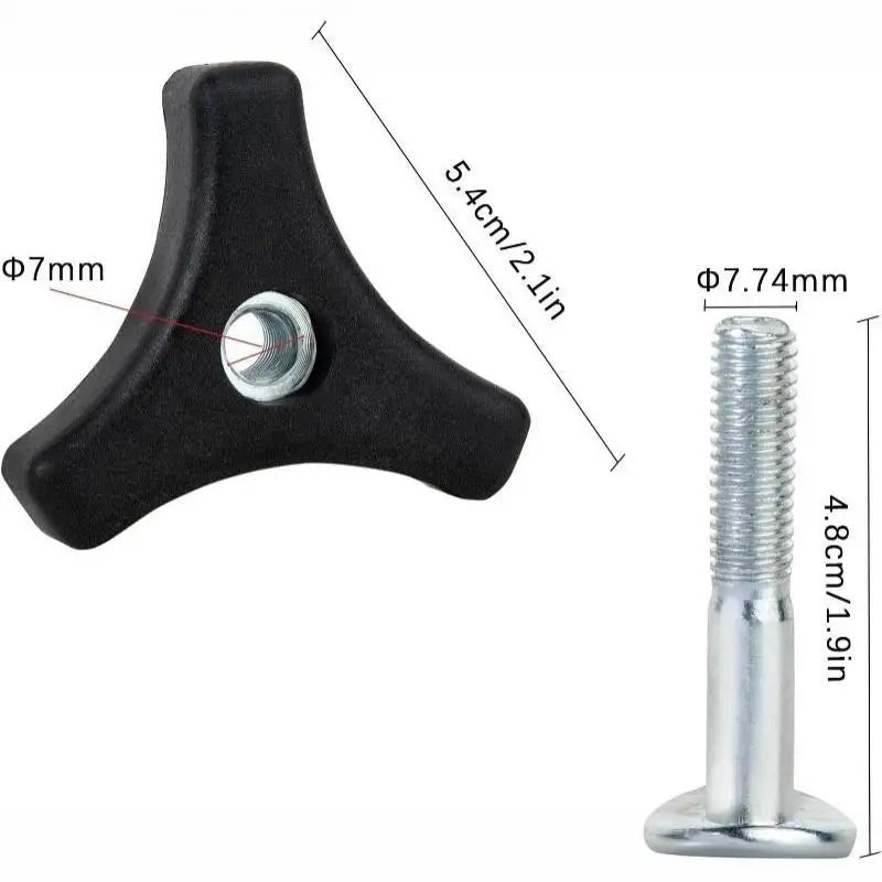 Plastic Triangle Knob Nut & Bolt Set for Lawn Mowers | DIY Lawn Mower Parts Nixie