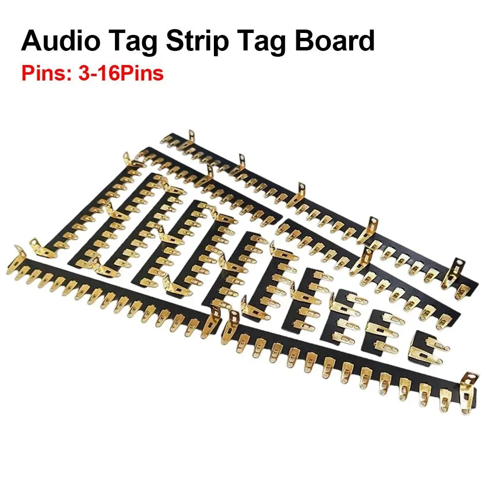 Gold Plated Audio Tag Strip Board G10 FR4 Bakelite 3–16 Pins Audio Tag Strip Board Nixie